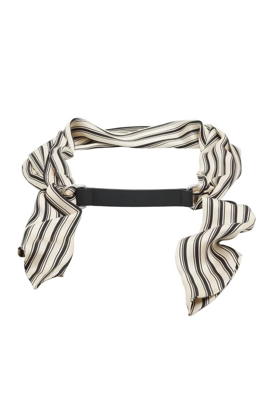 NEW RAG & BONE women's michele scarf belt in black stripe